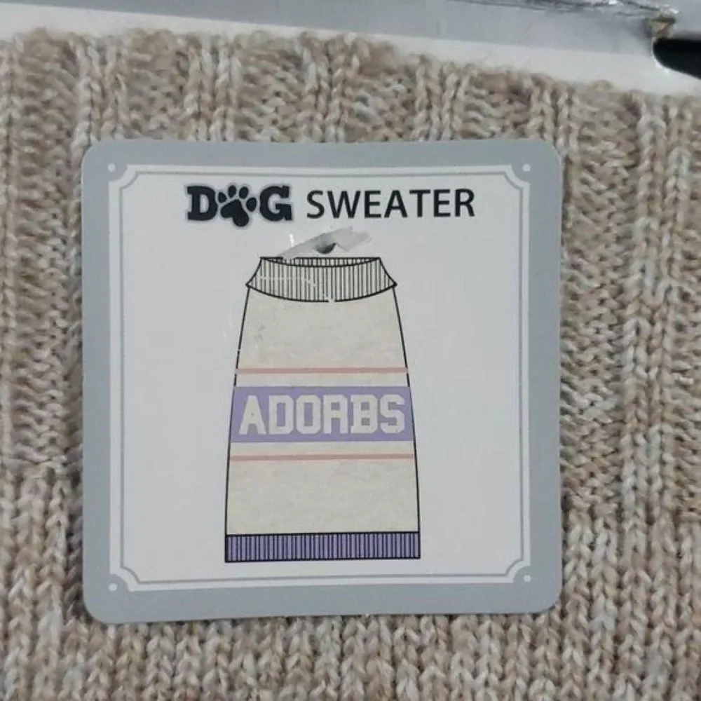 Adorbs tan purple knit fuzzy dog sweater top‎